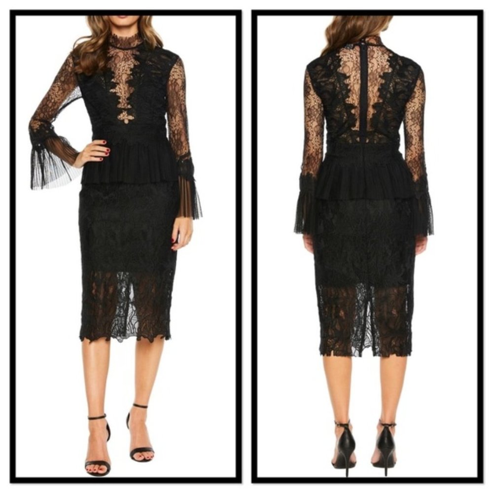 NWT Bardot Frankie Lace Dress Victorian Illusion 6